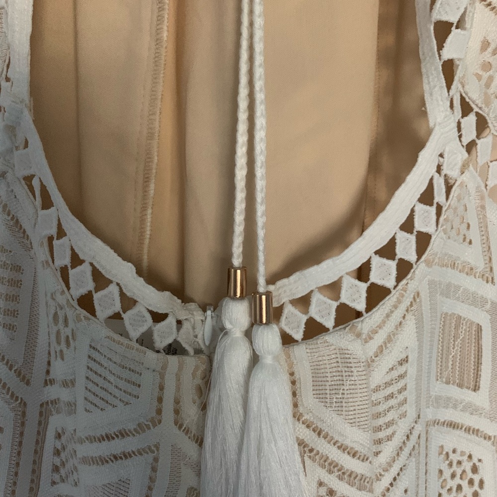 Venus- Long Cream colored lace dress w open back